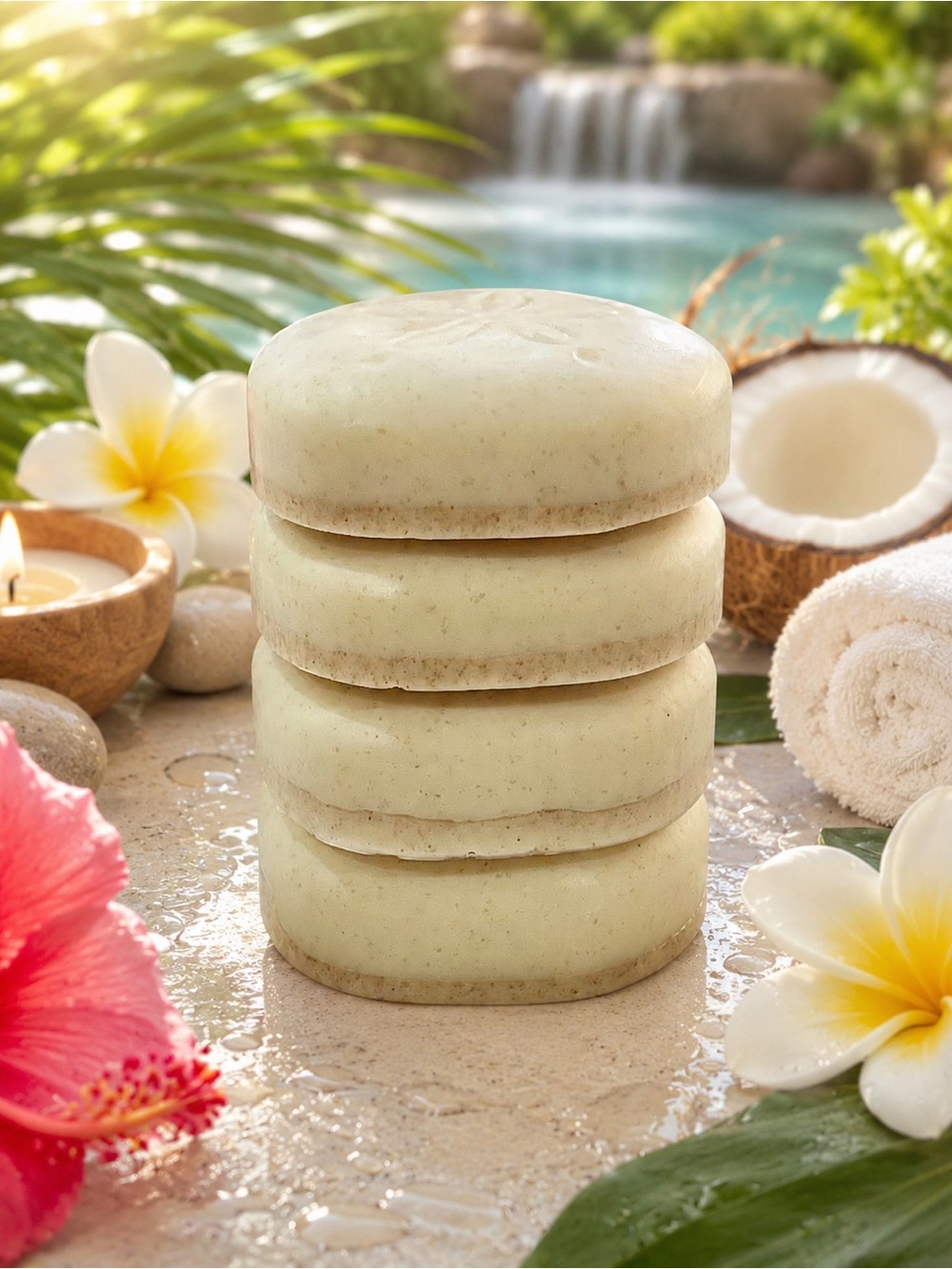 Hand Crafted “Coconut Paradise” Scented Sand Dollar Oatmeal Bar Soap - Picture 3 of 3